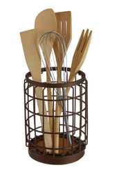 Vertex Round Bronze Coated Utensil Holder