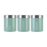 Liberty Set Of 3 Pistachio Enamel Canisters