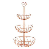 Kuper 3 Tier Rose Gold Finish Fruit Basket