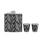 Auden Zebra Hip Flask And Shot Glasses Set