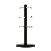 Hirano Matt Black Metal 6 Cup Mug Tree