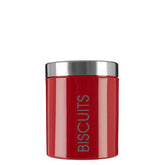 Red Enamel Biscuit Canister