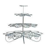 Swirl Chrome 4 Tier Silver Wire 23 Cups Cupcake Stand