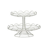 2 Tier Cream Wire Cup Cake Stand