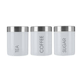 Liberty White Enamel Tea Coffee And Sugar Set