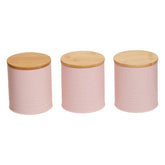 Set Of Three Alton Pink Canisters