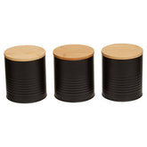 Set Of Three Alton Black Canisters