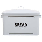 Grocer White Metal Bread Bin