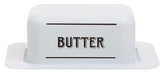 Grocer White Metal Butter Dish