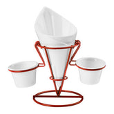 Hollywood French Fry Cone With 2 Dip Dishes And Metal Stand