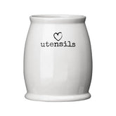 Charm White Ceramic Utensil Holder