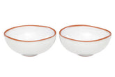 Calisto Terracotta Set Of 2 White Glazed Mini Bowls
