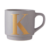 Signet Grey Monogram Mug, K