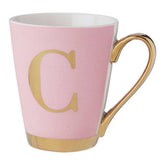 Frosted Deco Pink Monogram Mug, C