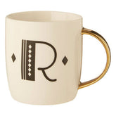 Diamond Deco White Monogram Mug, R
