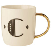 Diamond Deco White Monogram Mug, C