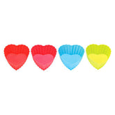 Set Of Four Non Stick Heart Silicone Moulds