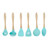 Zing 7 Piece Utensil Set In Pastel Green