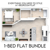 1-Bedroom Flat Wall Art Bundle – Ready-to-Hang Art for a Stylish Home