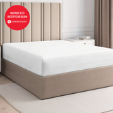 White fitted sheet made from 100% organic bamboo silk with smooth breathable fabric for skin comfort