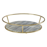 Delphine White Marble And Brass Finish Fruit Basket