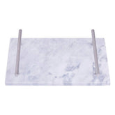 Salerno Grey Marble Serving Board With Silver Handles