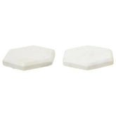 Kindia Set Of 4 White Marble Hexagonal Coasters