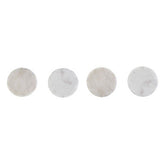 Kindia Set Of 4 White Marble Rustic Edge Coasters