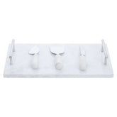 Marina White Marble Cheese Board And Knife Set