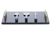Marina Black And Gold Cheese Board And Knife Set