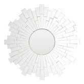Glitzy Sunburst Design Round Wall Mirror