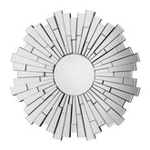 Glitzy Sunburst Round Wall Mirror