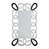 Vivienne Black and Silver Scroll Design Wall Mirror