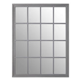 Hawthorne Antique Grey Finish Wooden Grid Wall Mirror