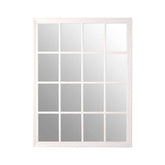 Hawthorne Antique White Finish Wooden Grid Wall Mirror