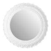 Plume Antique White Small Acanthus Leaf Wall Mirror