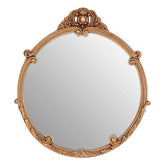 Tina Gold Finish Round Acanthus Leaf Wall Mirror