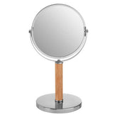 Cassini Chrome And Rubber wood Table Mirror