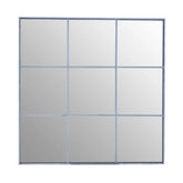 Oriel Grid Wall Mirror with Silver Finish Frame