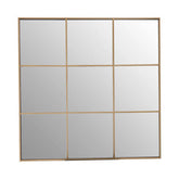 Oriel Grid Wall Mirror With Gold Finish Frame
