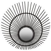 Mataram Black Natural Rattan Wall Mirror