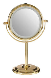Cassini Gold Finish LED Small Table Mirror