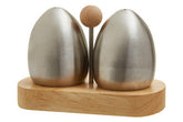 Natural Origins Stainless Steel And Rubber wood Salt Pepper Shakers
