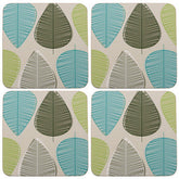 Green Leaf Set Of Four Coasters