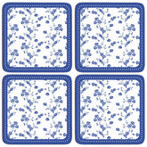 Blue Rose Set Of Four Coasters