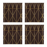 Geome Set Of 4 Prism Black And Gold Coasters
