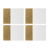 Geome Set of 4 White and Gold Placemats