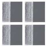 Geome Set Of 4 Leather Effect Grey And Silver Coasters