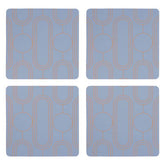 Frosted Deco Set Of 4 Blue Coasters