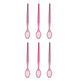 Summer Set Of Six Pink Plastic Sundae Spoons